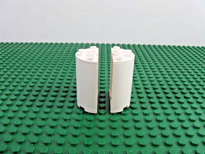 2x LEGO White Cylinder Half 2 x 4 x 4 Gas Station Spaceport Star Wars 7261 #6218