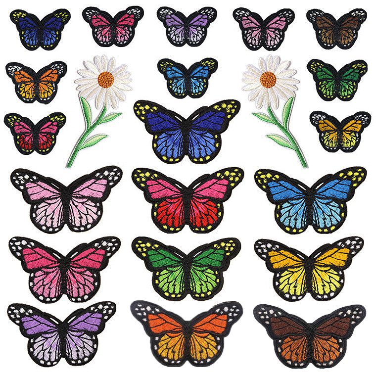Embroidery Patch Iron On Patches Butterfly Flower Clothing Embroideried StickerⓏ