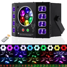 4 in 1 LED Bee Eye Stage Laser Light DMX RGBW Sound Activated w/ Remote DJ Light