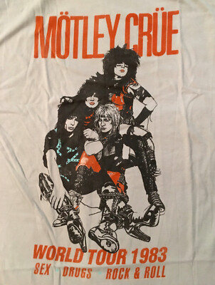 MOTLEY CRUE cd lgo SEX DRUGS ROCK N' ROLL WORLD TOUR '83 Official