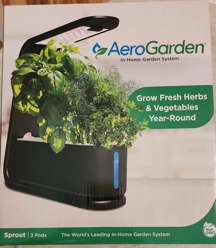 AeroGarden In-Home Garden System - LED Lights -Black - Sprout - 3 Pods | eBay