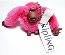 New With Tag KIPLING Live Light Monkey Keychain - Azalea Pink 2.75"H