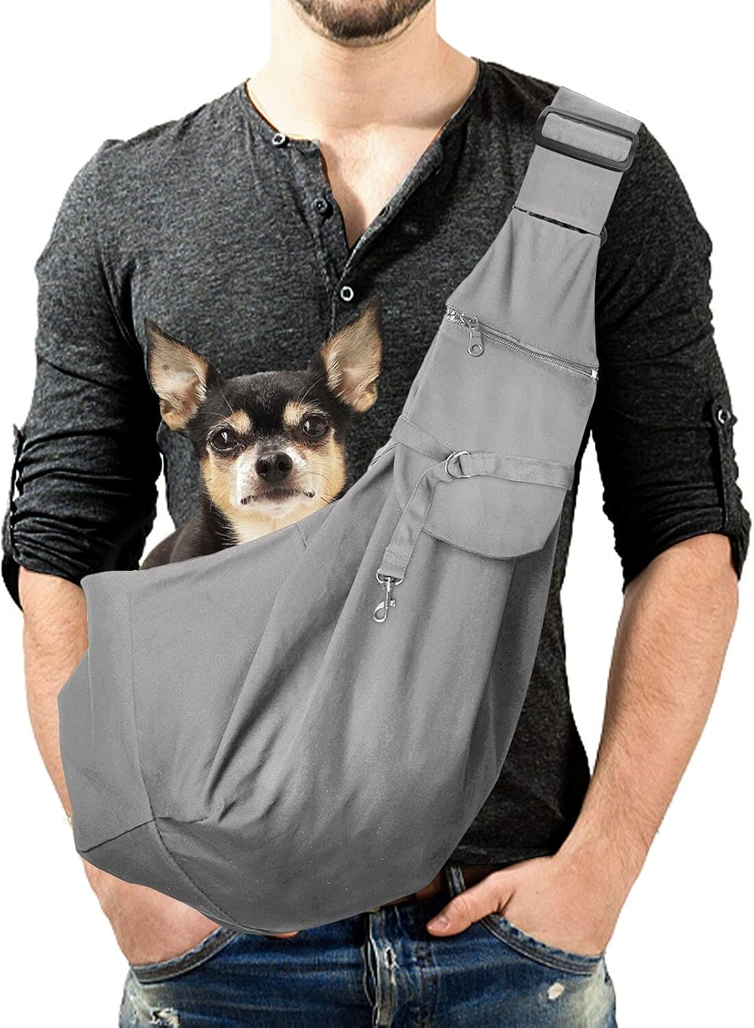 Hundetragetasche, Tragebeutel für Hunde und Katzen, Haustier-Tragetasche