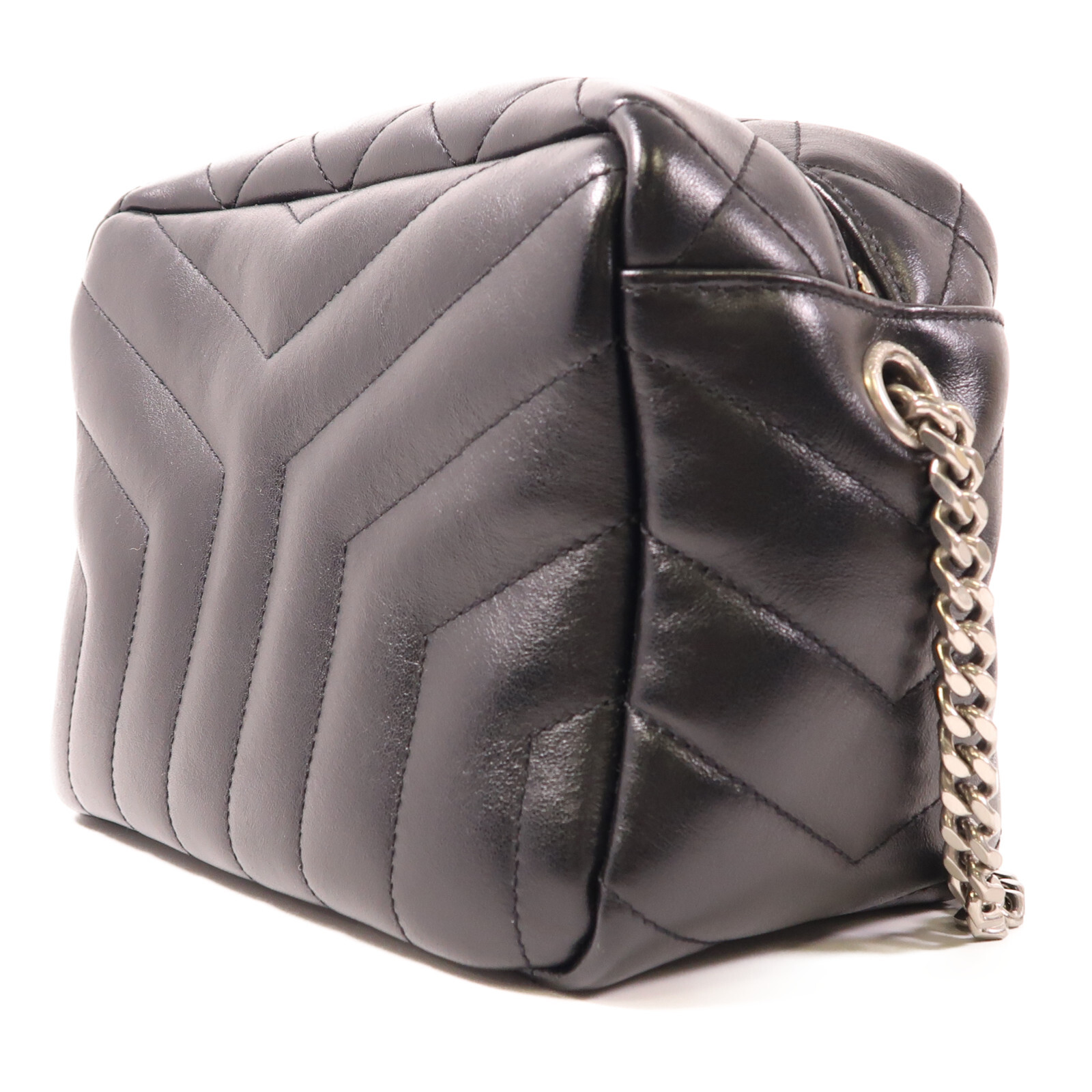 Borsa SAINT LAURENT YSL SHW Loulou borsa a tracolla catena 574102 pelle di vitello nera