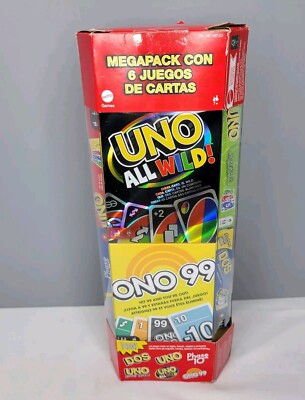 Mattel UNO Mega Pack Ono 99, DOS, Phase 10, UNO All Wild, 6 Card
