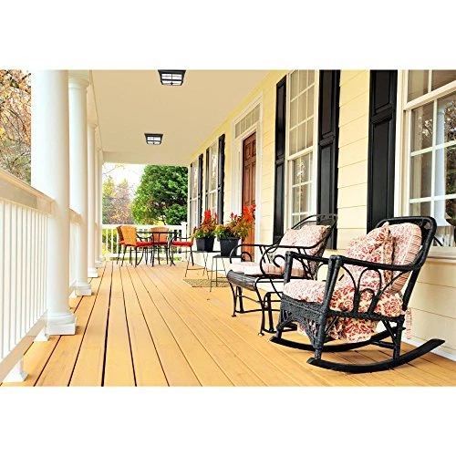 Westinghouse 6204800 Orwell 2 Light Outdoor Flush Mount Fixture, Textured Black - Image 2 of 4