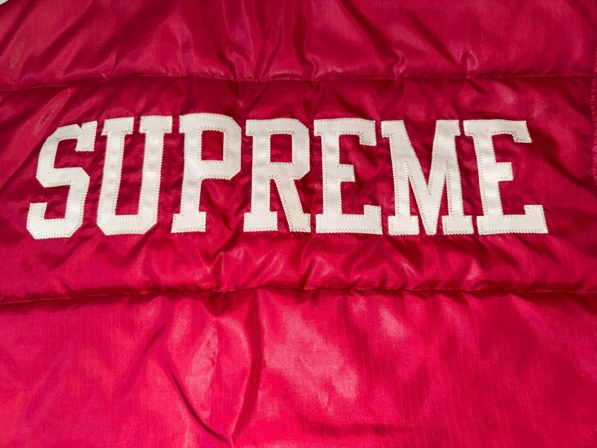 Supreme Champion Puffy Vest Men's Size Large Pink Magenta | eBay