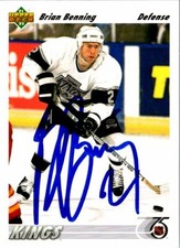 Brian Benning Los Angeles Kings Hand Signed 1991-92 UD Card #415 in NM-MT