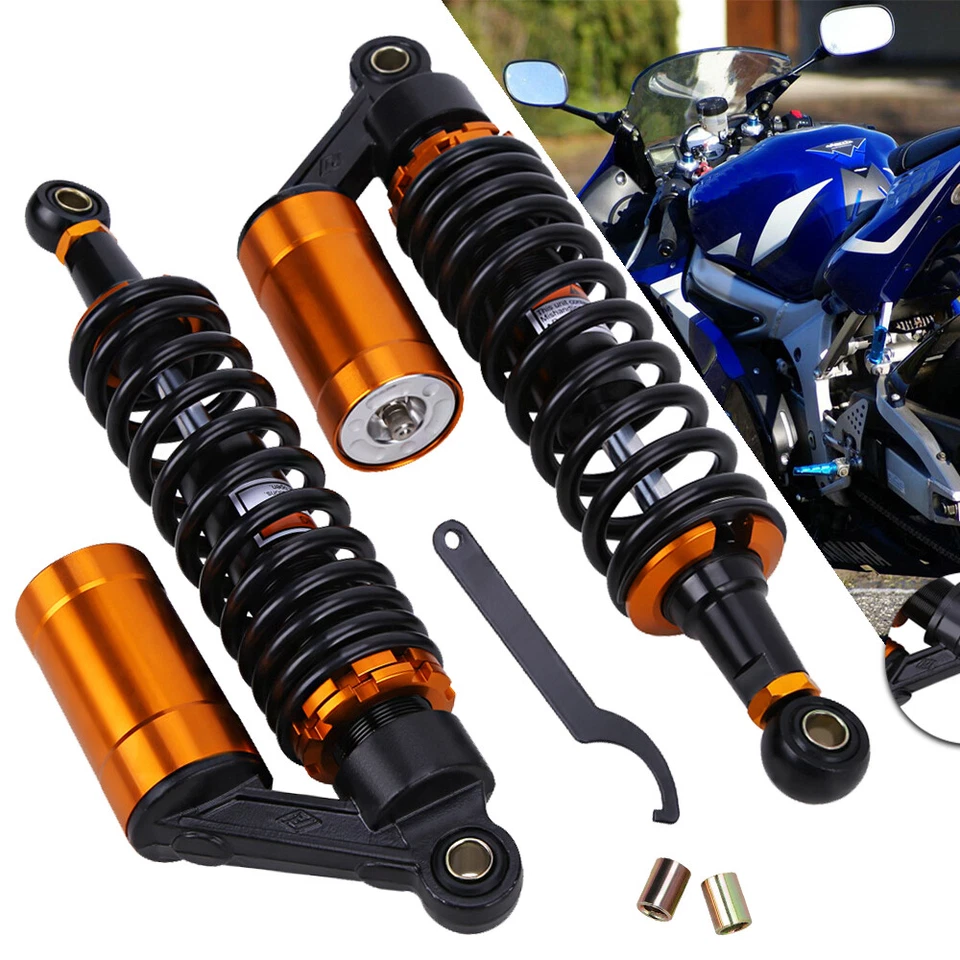 For Honda Kawasaki Yamaha 13.5'' Rear Air Shock Absorbers Suspension Motorcycle - Imagem 2 de 4
