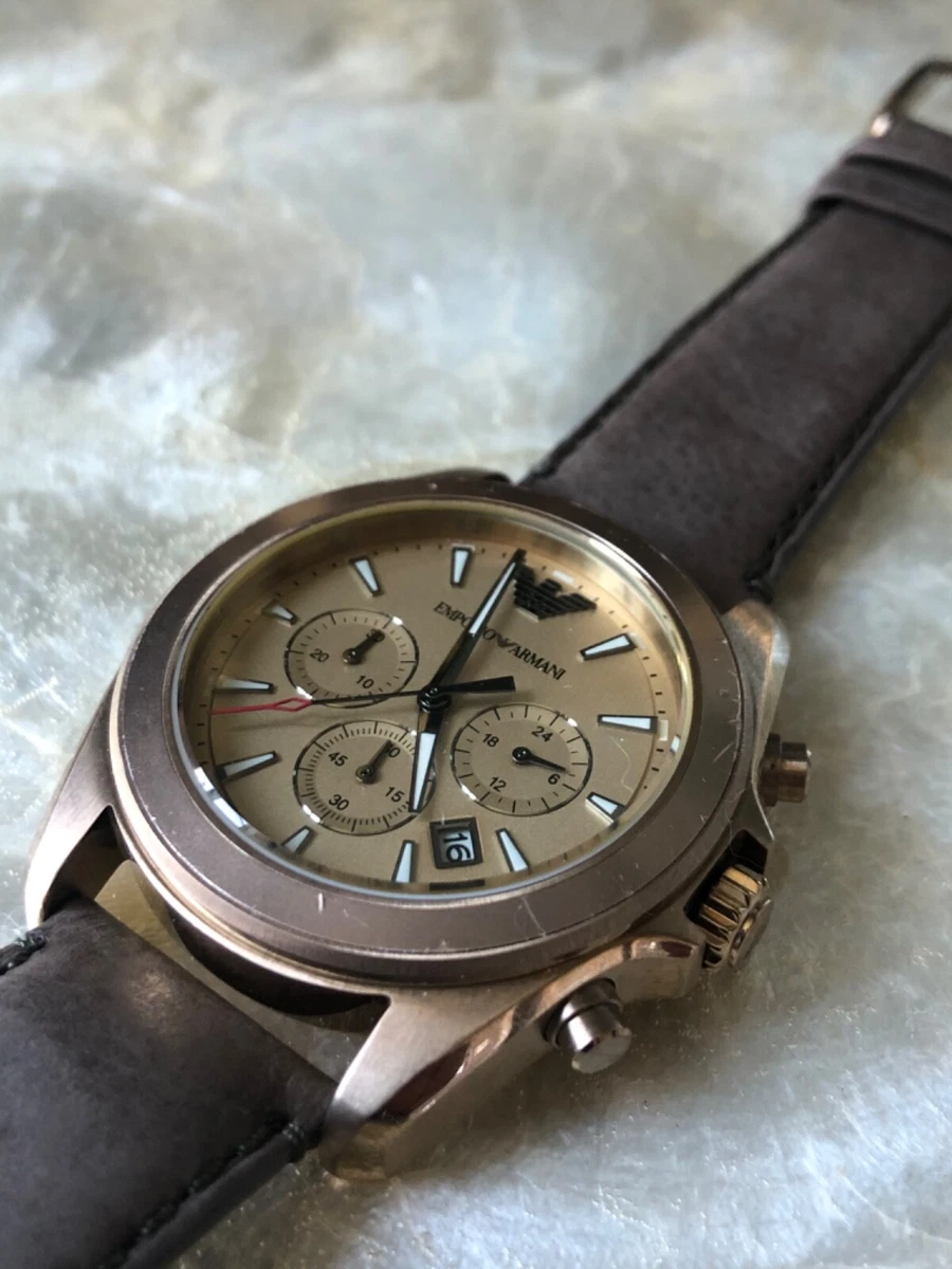 EMPORIO ARMANI AR 6071 MENS 45mm Chronograph Watch 295 eBay
