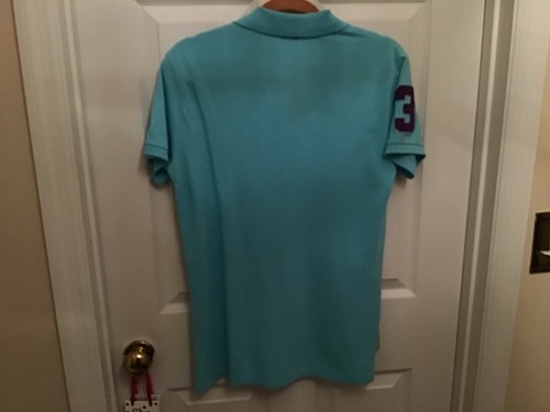 Polo Ralph Lauren Custom Fit S/P Aqua Blue - Picture 2 of 8