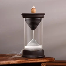 Hourglass Backflow Incense Burner Waterfall Incense Holder Provides 20 Counter F