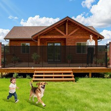 236" Extra-Wide Retr. Baby Gate, 41" Tall Pet Dog Gate for Stairs/Doorways