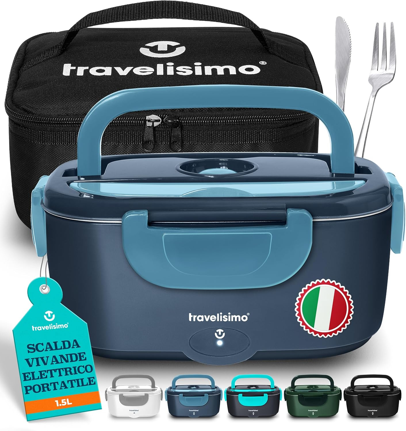 Portapranzo Termico Elettrico 80W 1.5L - Schiscetta Acciaio Inox 220V