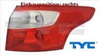 TYC 11-11851-01-2 Heckleuchte Rechts RüCklicht Hecklicht RüCkleuchte FüR Ford