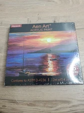 Aen Art Premium Acrylic Paint, 16 Colors ~ NEW SEALED