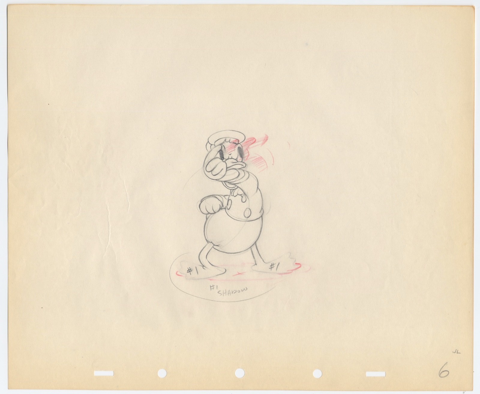 Disney ORPHAN'S PICNIC Animation Drawing of DONALD DUCK in Classic Fit, 1936
