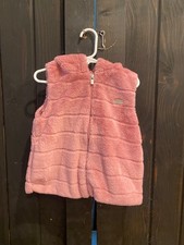 DKNY Full Zip Hooded Fleece Sherpa Girls Size 5 Pink Vest