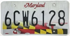 Maryland 2018 State Flag License Plate 6CW6128