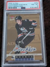 2005-06 Fleer Ultra ALEXANDER OVECHKIN Rookie RC GOLD medallion RARE # 252 PSA 8