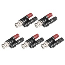 5Pcs BNC Male to Dual 4mm Banana Female Jack Binding Post Adapter Connector