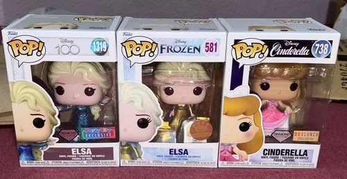 Funko Pop! Vinyl:  Elsa (Diamond Collection) - Party City Funko Cinderella Lot