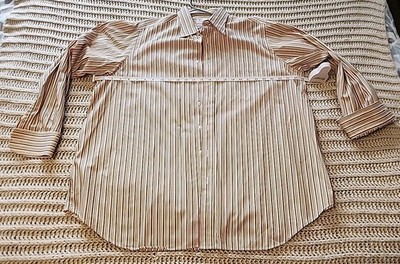 Skip Gambert & Assoc Multicolored Striped Spread Collar Shirt Sz: XL Made In USA