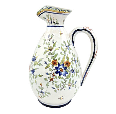 Talavera Spain Handmade Pottery Pitcher Vintage Sangria Jug Spanish Pottery 9''
