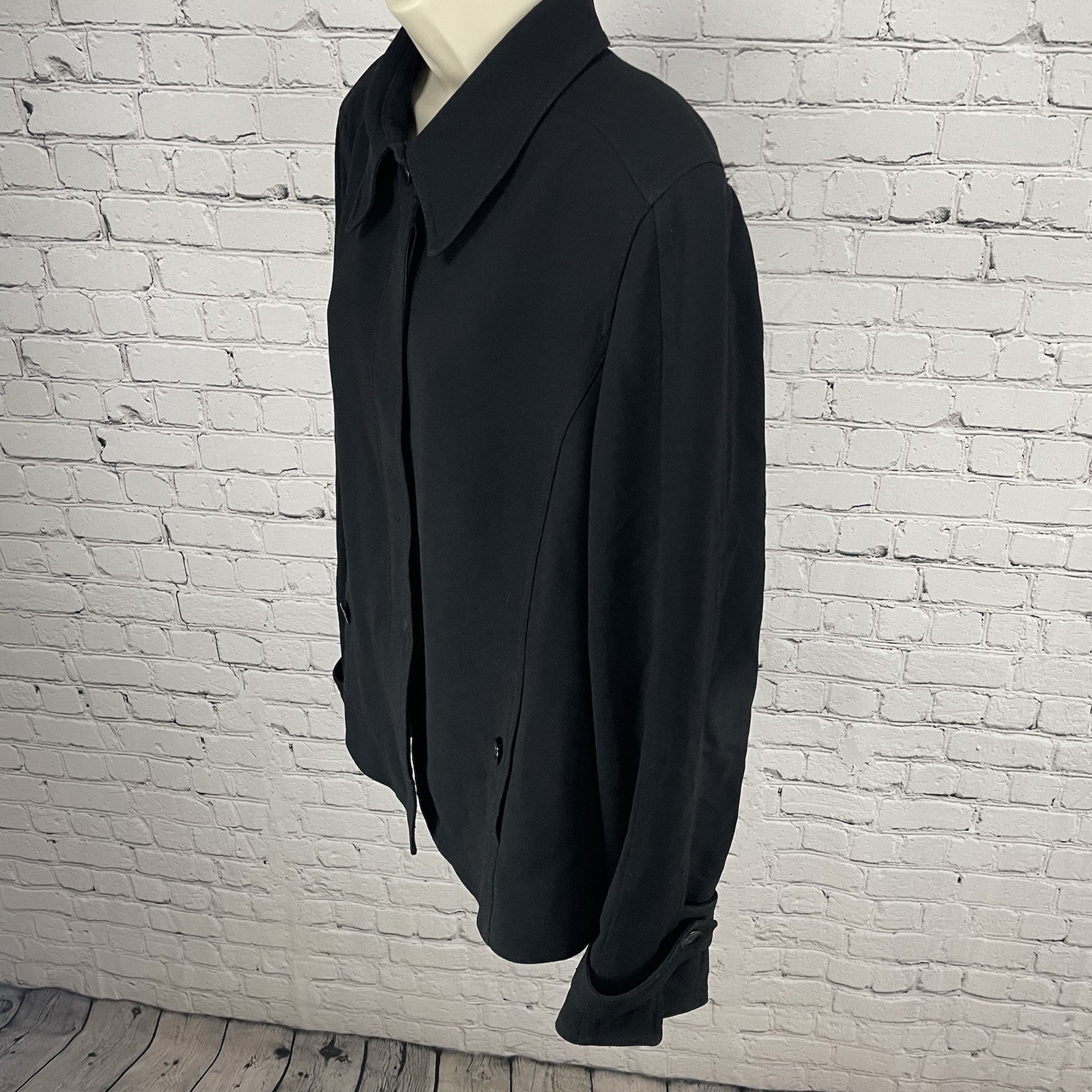 Ellen Tracy Black Classic Buttoned Collared Lined… - image 5