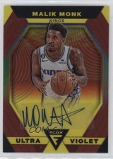 2022-23 Panini Flux Ultraviolet Signatures Red Prizm 45/49 Malik Monk Auto 1pe9