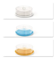 1 Pezzo Copritorta Tondo con Coperchio Trasparente Delice 35 x 12 cm 3 Colori