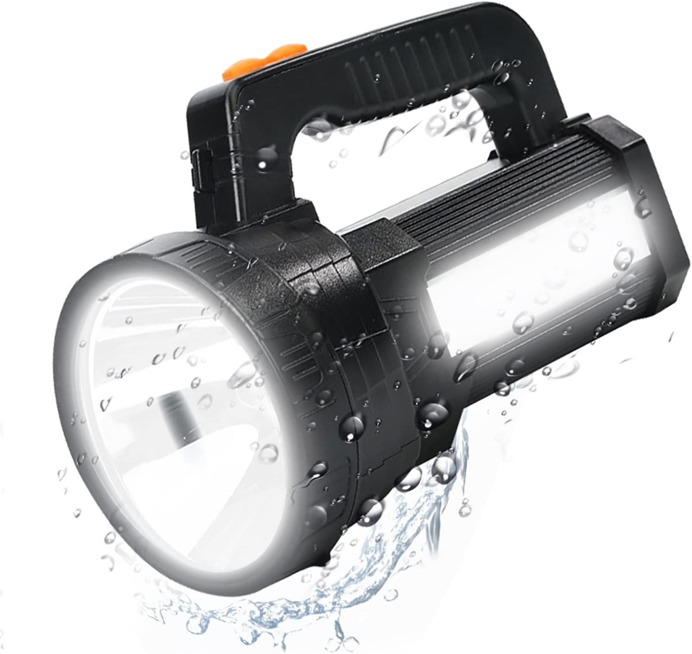 Lampe de poche LED puissante contre le noir total, torche rechargeable 11000 lumens 9600mAh