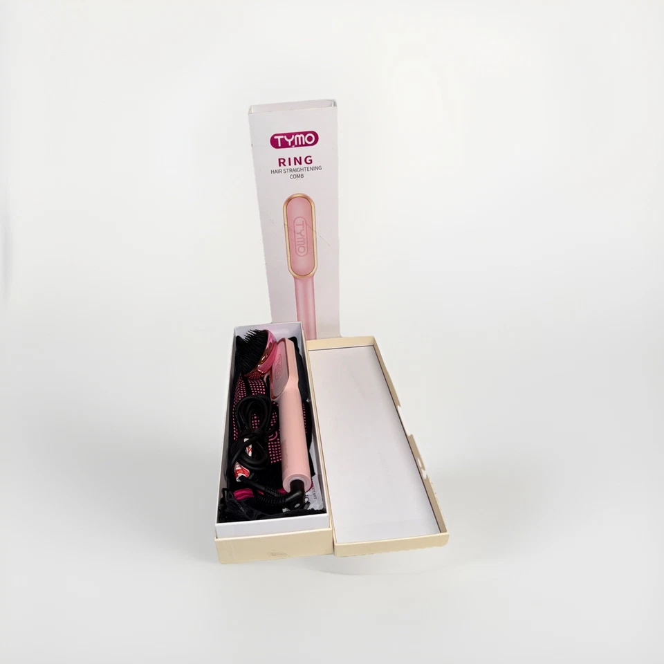 New in Open Box TYMO Ring Hair Straightening Comb in Pink - Free Shipping - Image 3 of 3