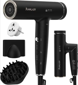 ANNLARY Sèche-cheveux ionique Plasma à double tension 110V-120V/220V-240V Utilisation européenne