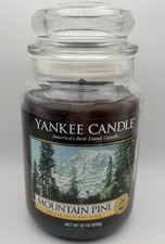 Rare Yankee Candle Mountain Pine White Label 22oz Large Jar Retired Vintage Used