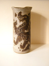 Vintage Early Tregaron Studio Pottery  Welsh Dragon Stoneware Jug 22.5cm Tall