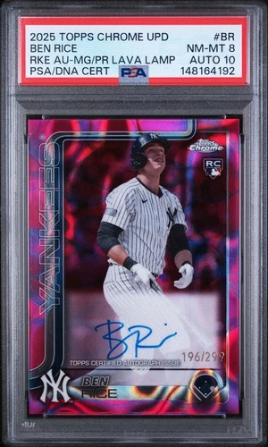 2025 Topps Chrome Ben Rice PSA 8