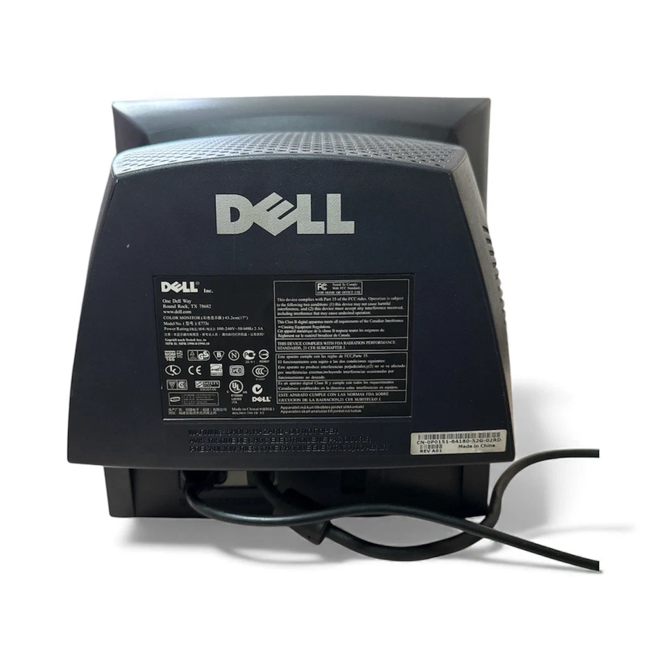 2003 Dell E773C 16" CRT VGA Computer Monitor 1280 x 1024 for Retro Gaming TESTED - Image 2 of 4