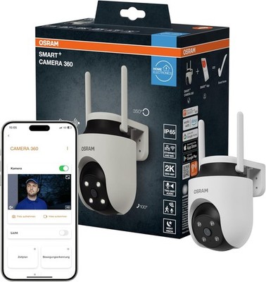 Osram SMART+ Outdoor Kamera 360°   4MP 2K, IP65, 10m Nacht, 256GB SD