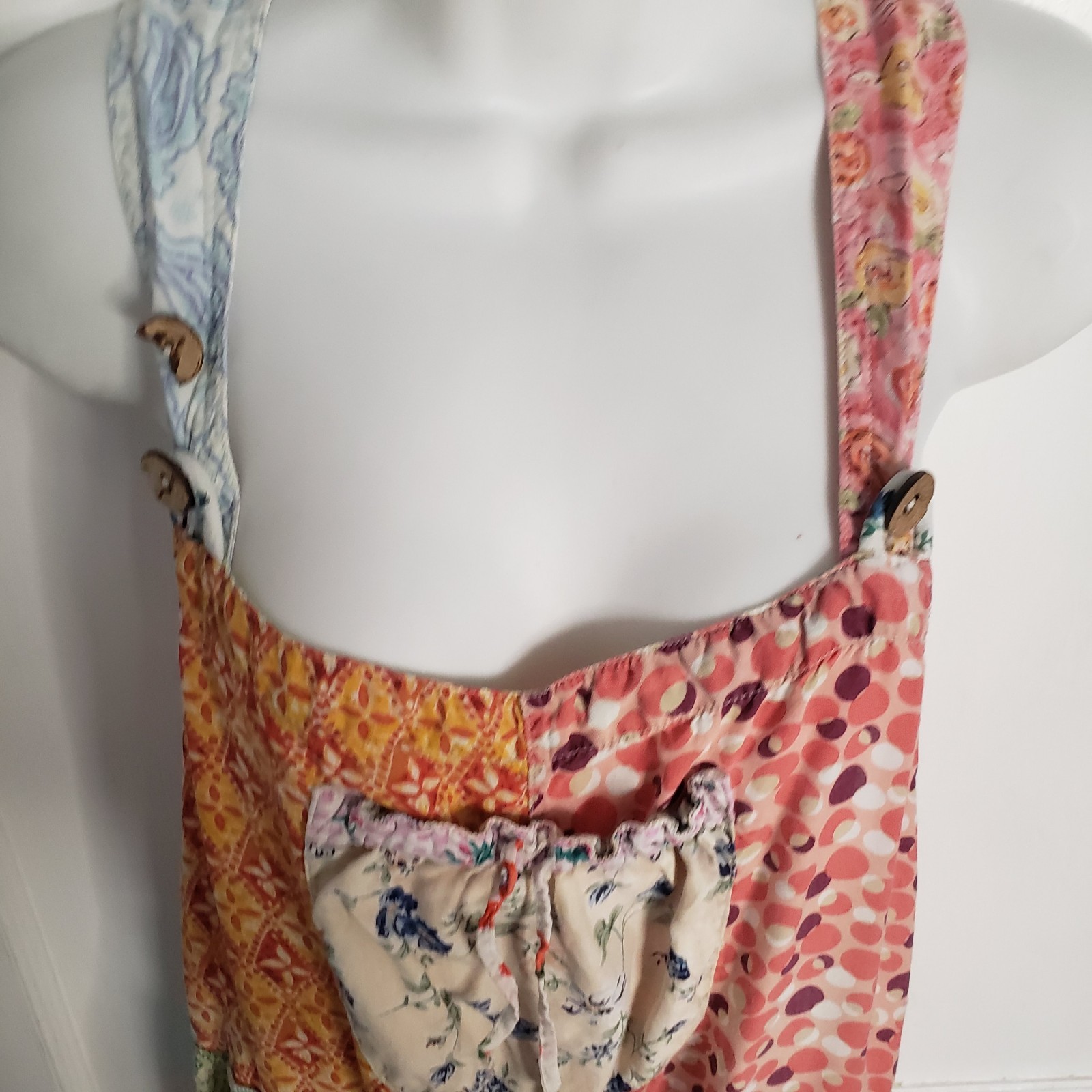 Sacred Threads Overalls Romper Patchwork Boho Hip… - image 2