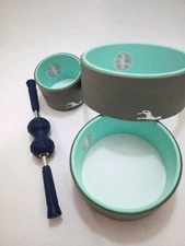 Chirp Plexus Wheel Set Of 3 Stretch Yoga Roller 12" 10" 6" Black & Aqua