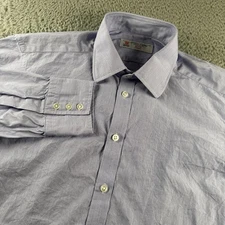 Turnbull & Asser Men's Dress Shirt Light Blue Striped 16 Cotton Classic England