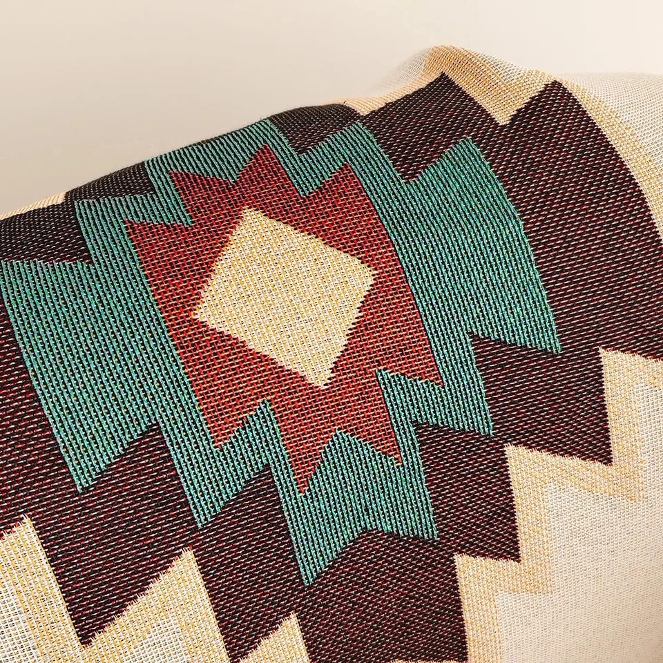 Aztec Blanket Oversized Boho Throw Blanket with Fringe Southwestern Geometric - Image 4 of 4