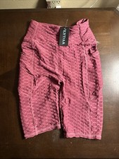 Women's High Waist Tummy Control Workout Biker Shorts With Pockets Size S/M