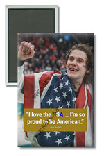 2026 Team USA Men's Hockey Winter Olympics Jack Hughes Gold 2" x 3" Magnet