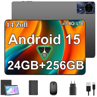 2025 5G 14'' Android 15 Tablet 24GB RAM 256GB ROM Octa-core 8580mAh Gemini AI GPS