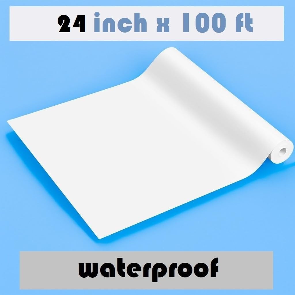 -1 x 24 inch x 100 ft Matte Photo Peel sticker paper roll Printable Adhesive ...