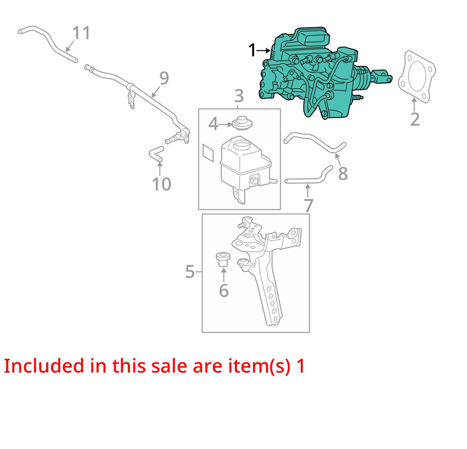 2014 雷克萨斯 ES300H 动力制动增强器原始设备制造商 107K 英里 (LKQ ~ 438009879) — 第 4/4 张图片