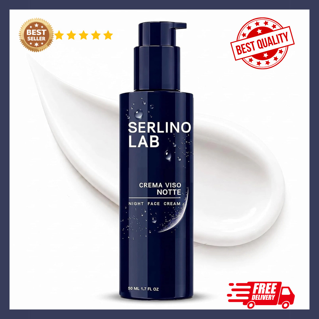 Serlino Lab Men's Anti-Aging Night Face Cream - Retinol & Hyaluronic Acid Daily