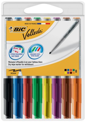 BIC Whiteboard Marker Velleda 1741 Rundspitze 8er Etui